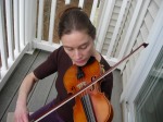 Melissa playing fiddle